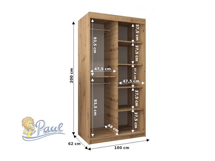 Šatní skříň Abi T1