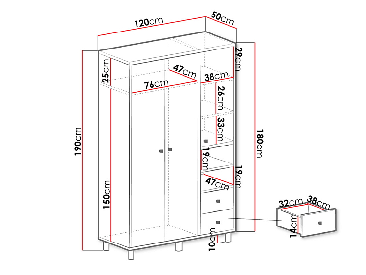 Šatní skříň Faro FR1