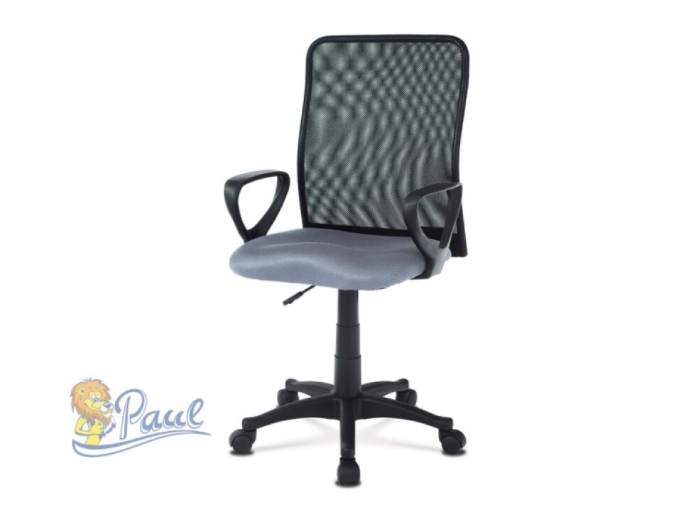 Kancelářská židle, látka MESH šedá / černá, plyn.píst