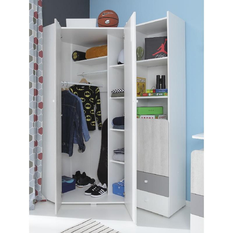 Rohová šatní skříň Como CM2