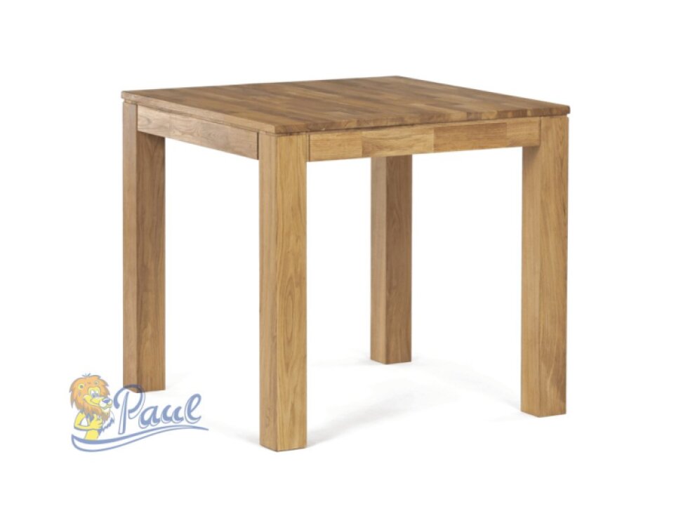 Jídelní stůl 80x80x75 cm, masiv dub bílý, povrchová úprava olejem, nohy 8x8 cm