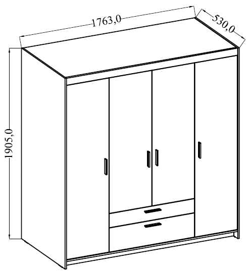 Šatní skříň Elena 4D
