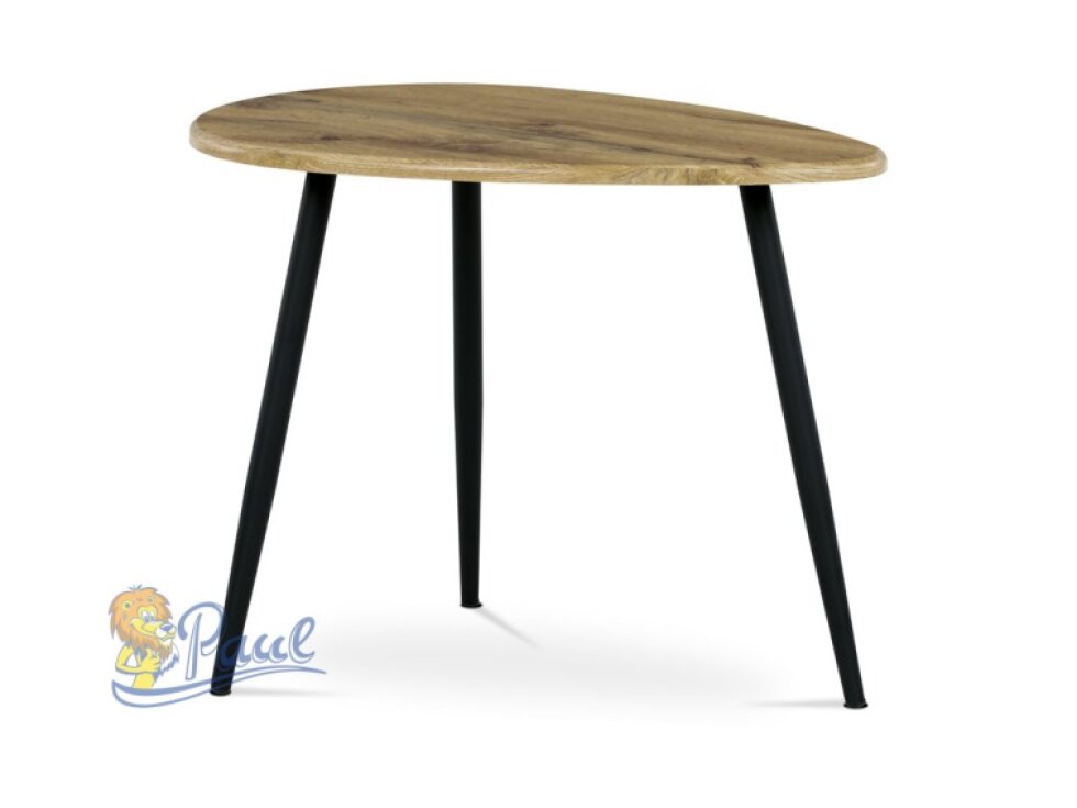 Konferenční stůl, MDF deska, dekor divoký dub, černý kov