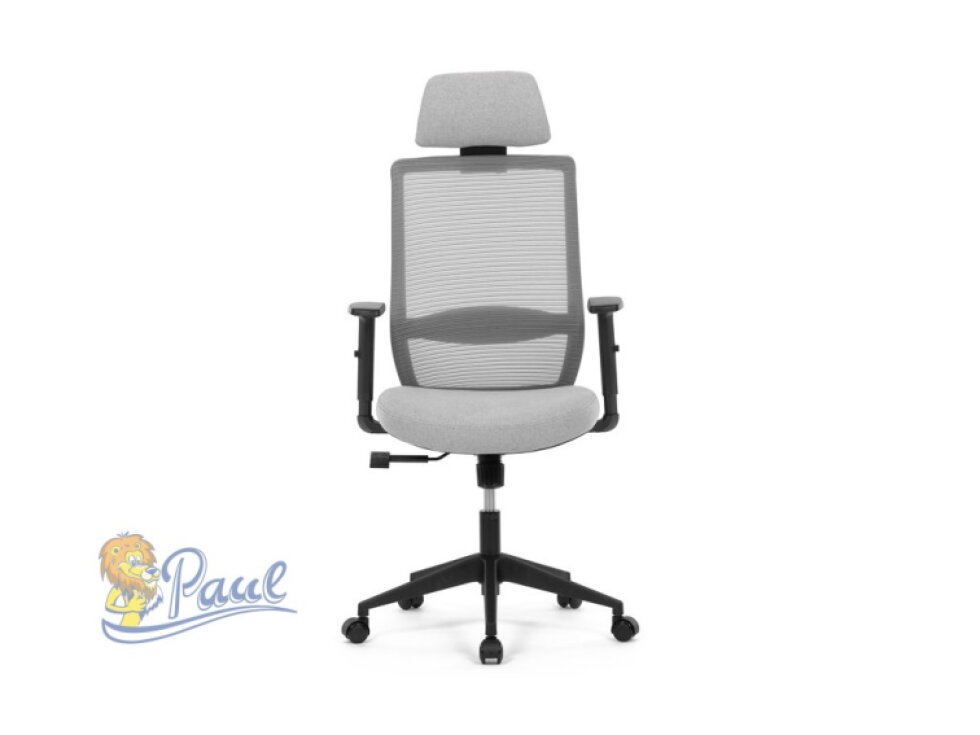 Židle kancelářská, šedá MESH síťovina, šedá látka, plastový kříž, synchronní mechanismus, kolečka pro tvrdé povrchy