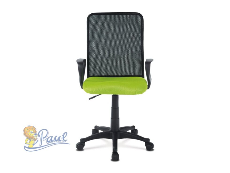 Kancelářská židle, látka MESH zelená / černá, plyn.píst