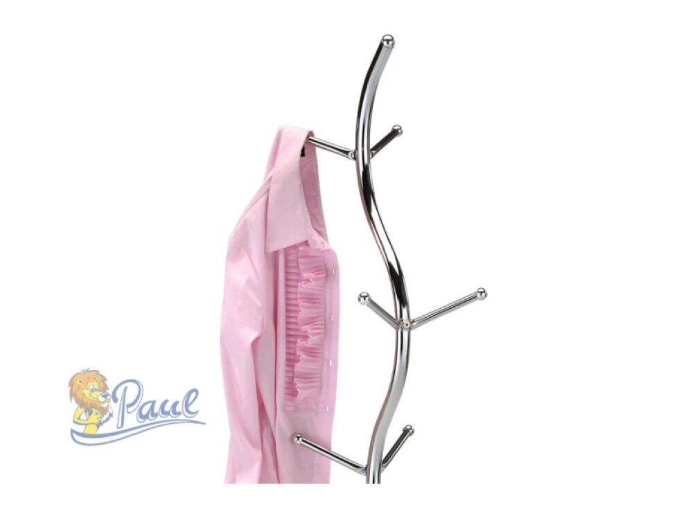 Věšák stojanový, výška 180 cm, kovová chromovaná konstrukce, nosnost 10 kg