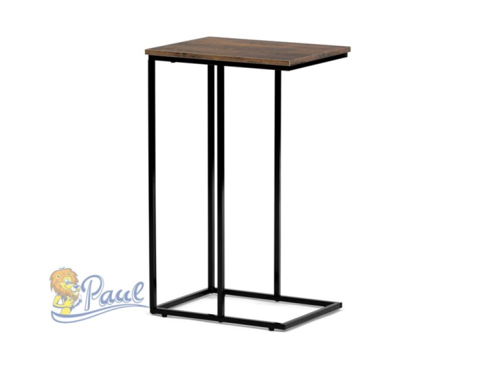 Odkládací stůl, MDF deska, dekor staré dřevo, černý kov