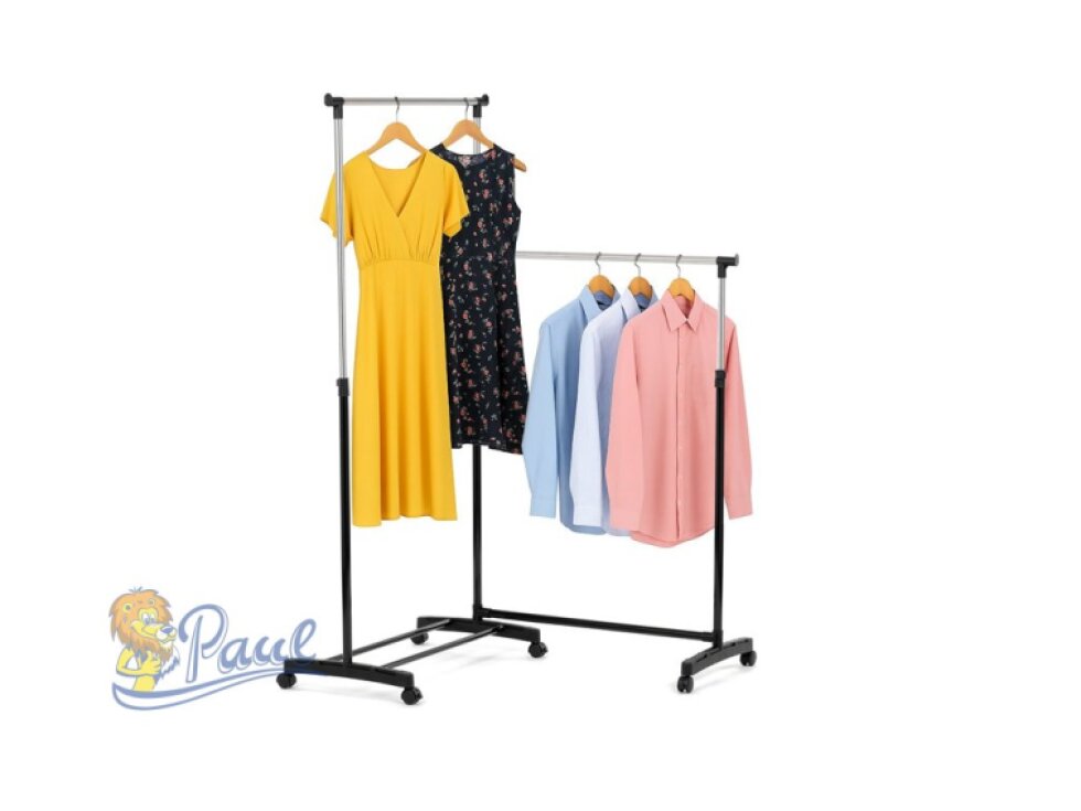 Věšák dvouramenný, černý plast.