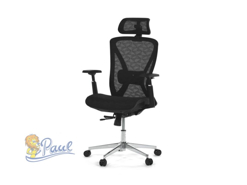 Kancelářská židle, černá MESH, kovový kříž