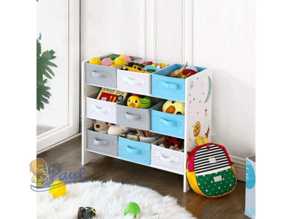 Regál na hračky, mdf, vícebarevná, AUR-E1033 WT