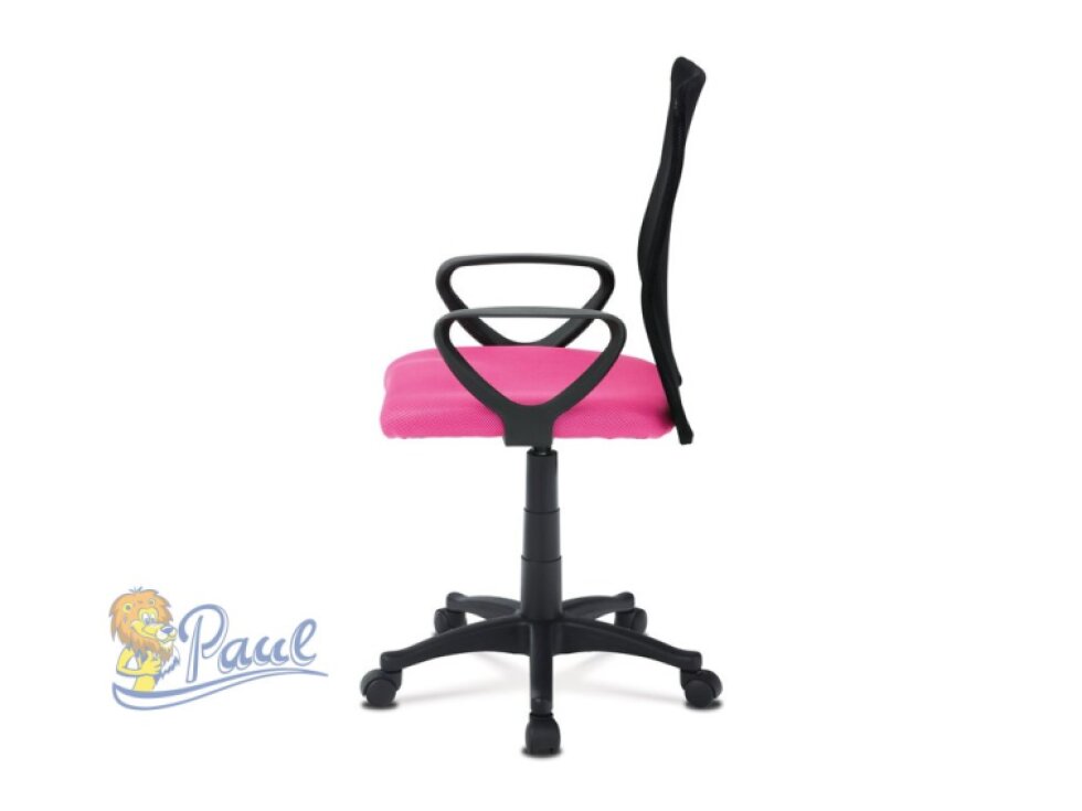 Kancelářská židle, látka MESH růžová / černá, plyn.píst