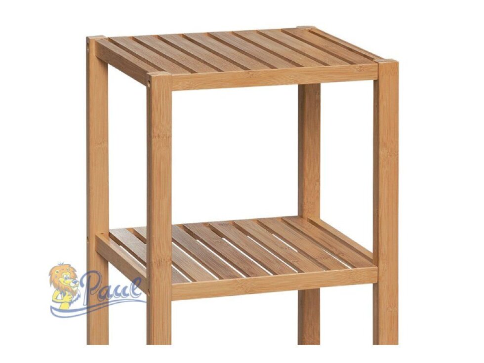 Regál, 3 police, masiv bambus, přírodní odstín, nosnost 9 kg