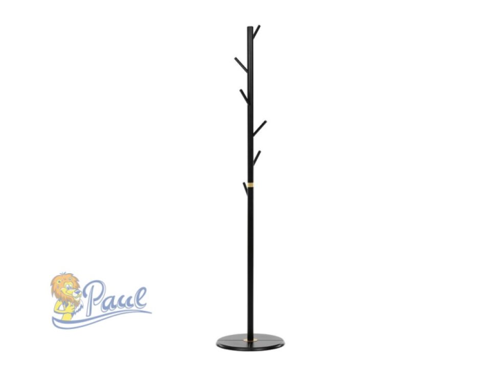 Věšák dřevěný stojanový, masiv bambus, černá + zlatá barva