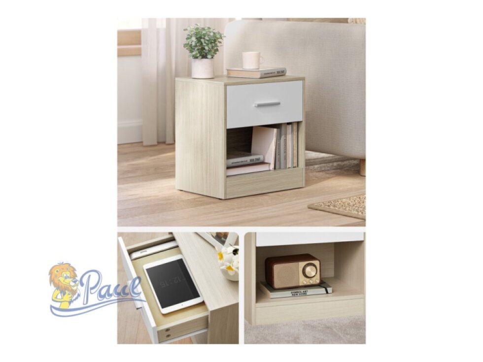 Odkládací stolek 39x28x41cm, mdf, bělený dub, ANT-E1081 BUK