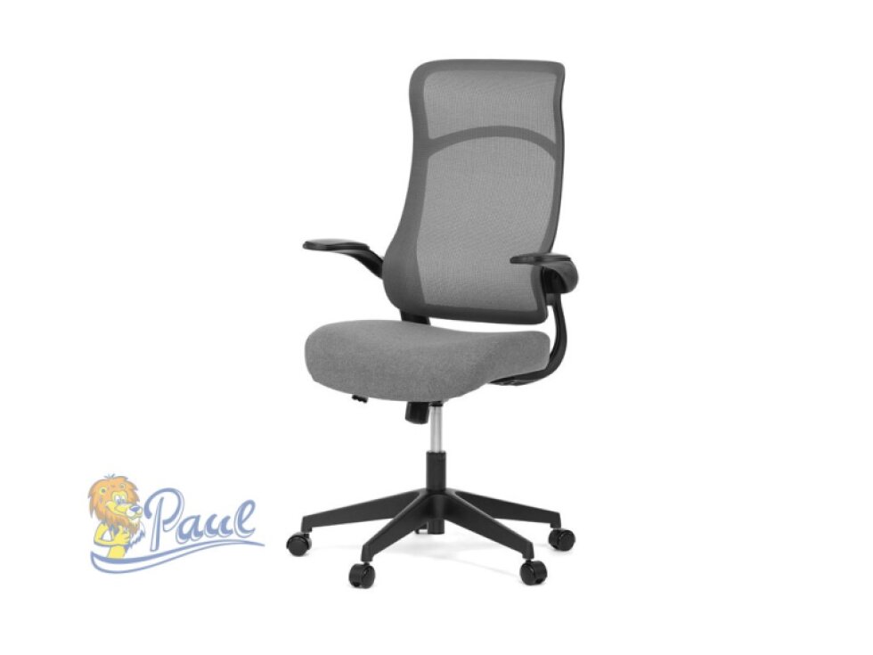 Kancelářská židle, houpací mech., šedý MESH, plast. Kříž