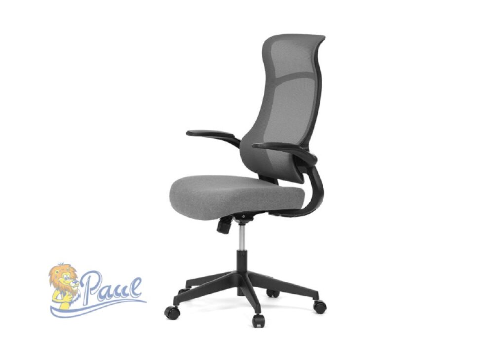 Kancelářská židle, houpací mech., šedý MESH, plast. Kříž