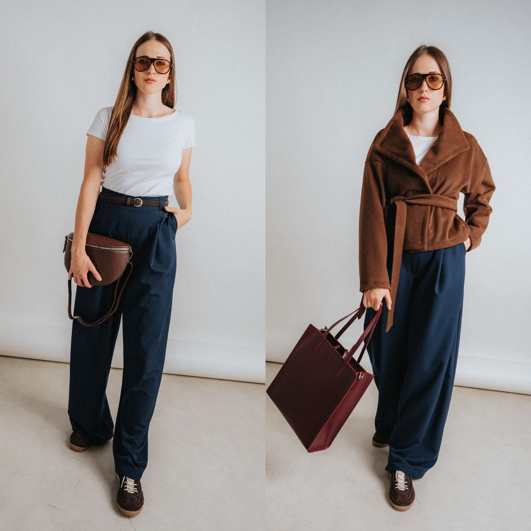 Kalhoty Wide Navy