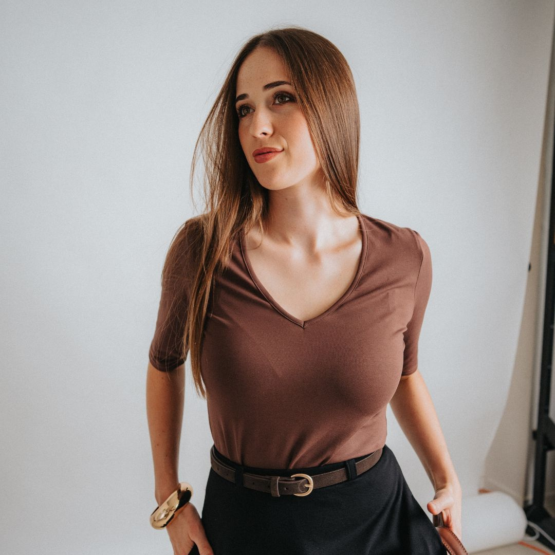 Dámské vínové Vee Midi tričko