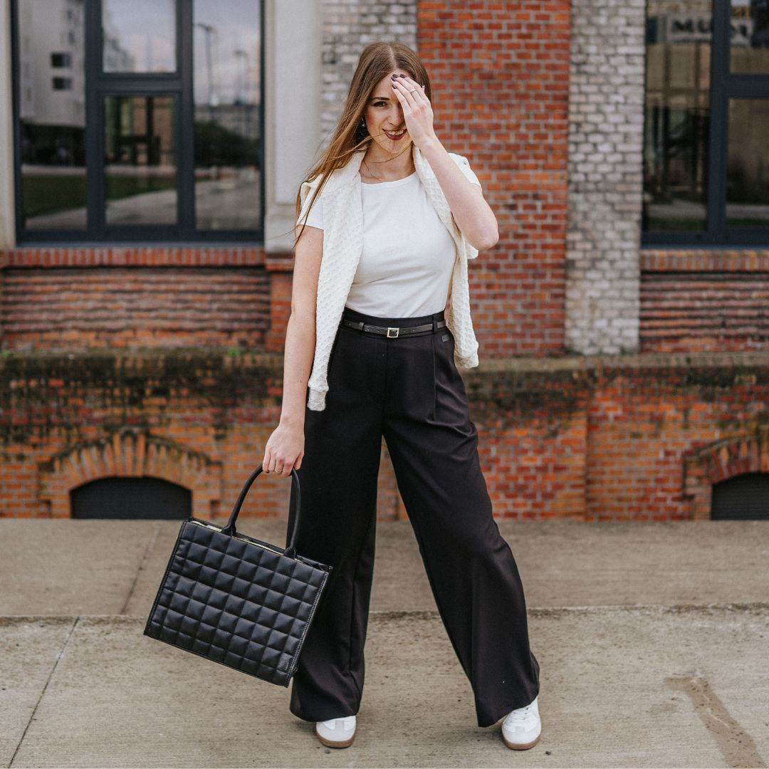 Kalhoty Wide Black