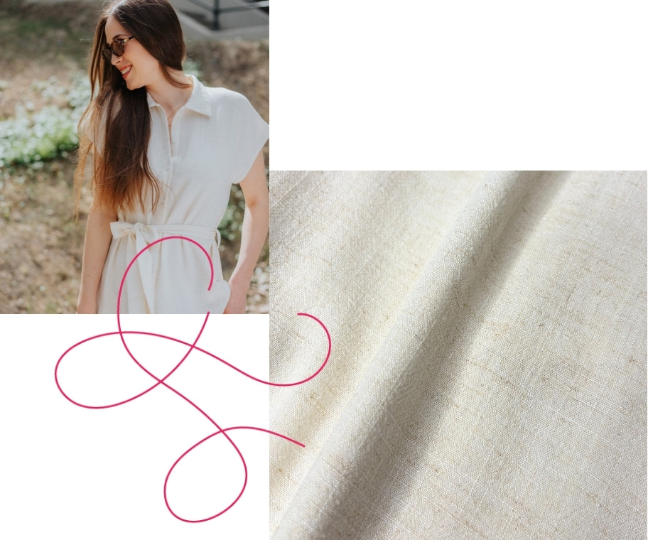 Lněné šaty Linna Beige
