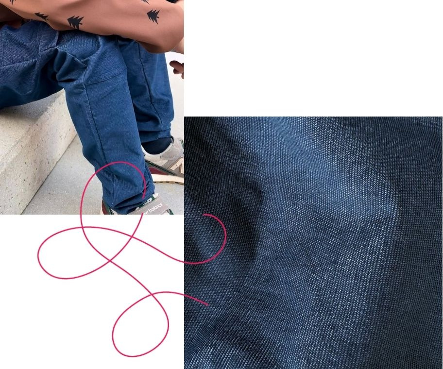 Vyladěné denim manšestrové kalhoty