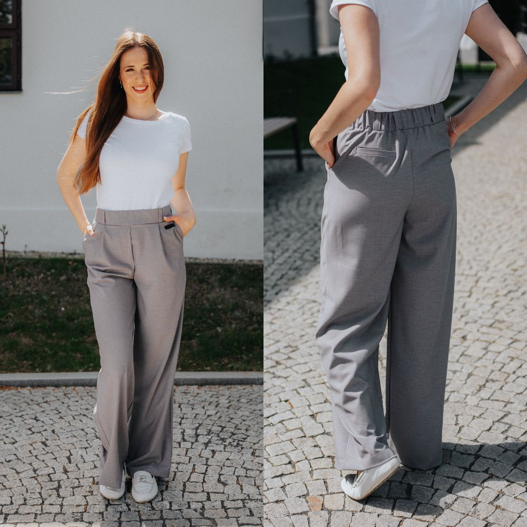 Kalhoty Wide Grey