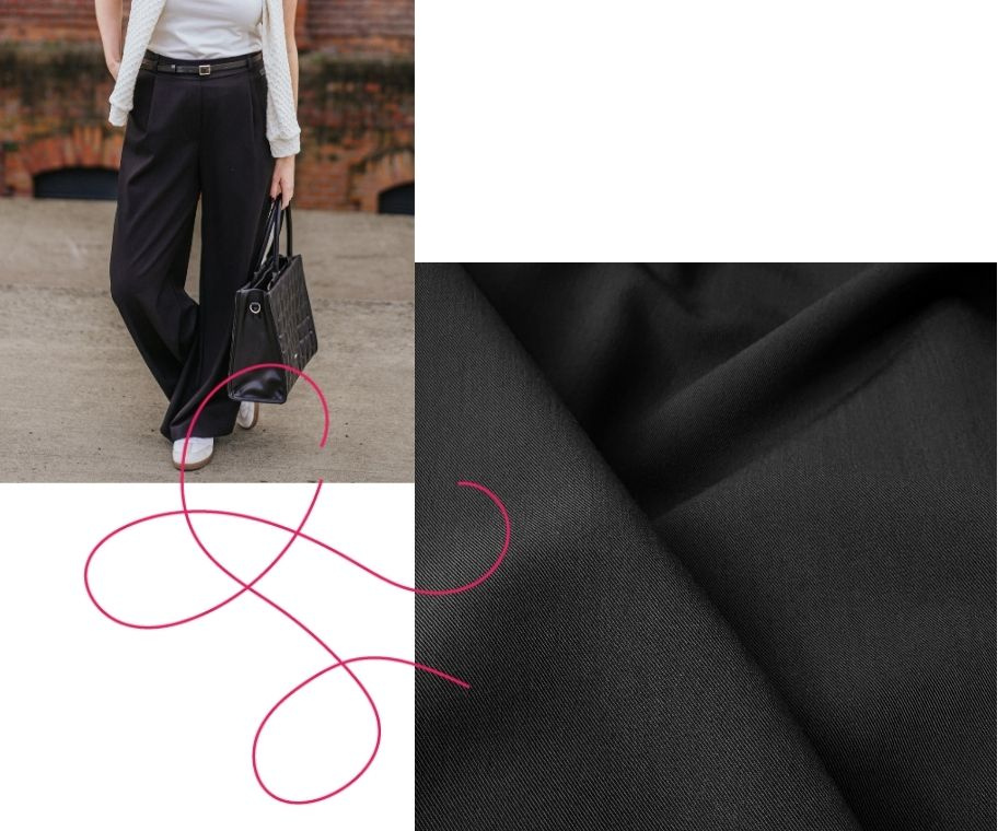 Kalhoty Wide Black