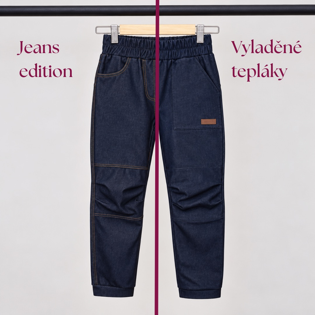 Vyladěné indigo džínové tepláky - Jeans edition