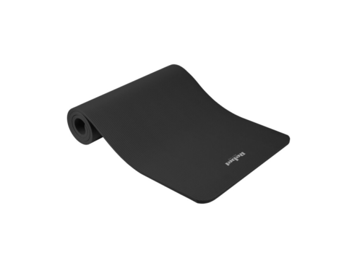 Gymnastická podložka na jogu, pilates, fitness, 183x61cm, hrúbka 1,5cm, materiál NBR, čierna