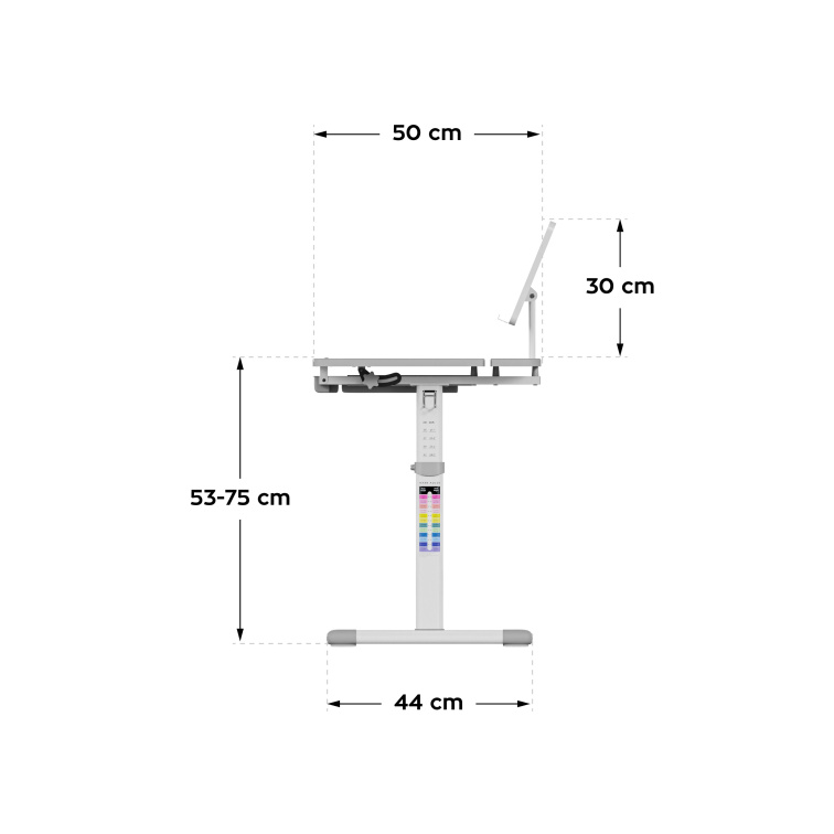 Dětský nastavitelný psací stůl Mark Adler Study 3.0 Šedý/Grey