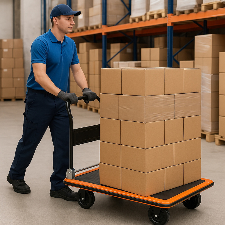 Prepravný plošinový vozík čierny 300kg