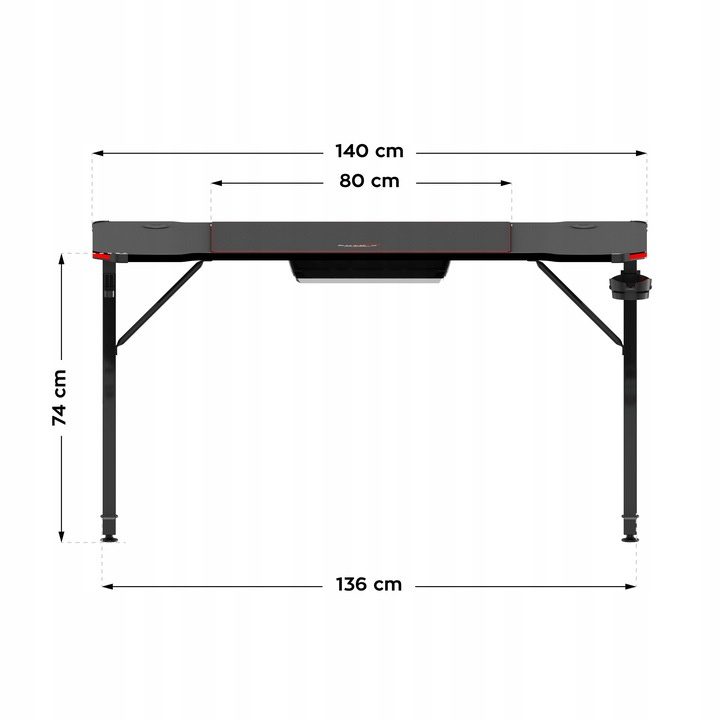 Herný stôl Huzaro Hero 3.3 RGB Black + Podložka XXL