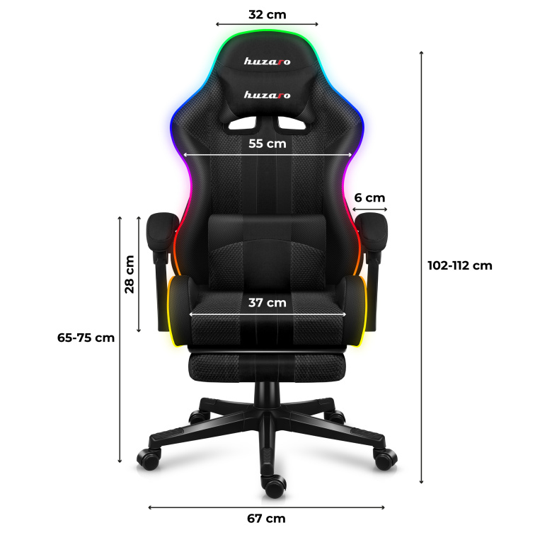 Herná stolička HUZARO Force 4.7 RGB MESH