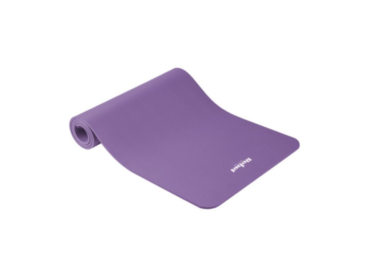 Gymnastická podložka na jogu, pilates, fitness, 183x61cm, hrúbka 1cm, materiál NBR, fialová