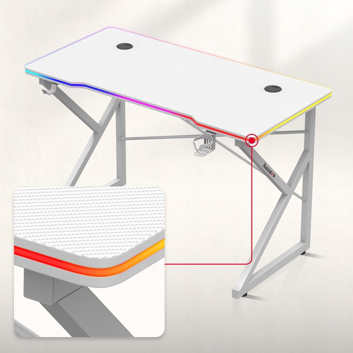 Herný stôl Huzaro Hero 1.7 RGB White