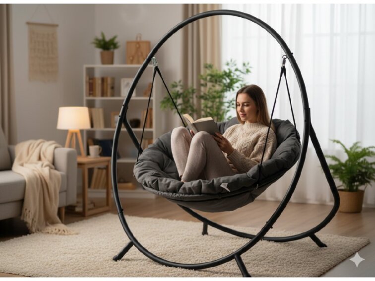 Závesná hojdačka PATIO na záhradu - SIVÁ