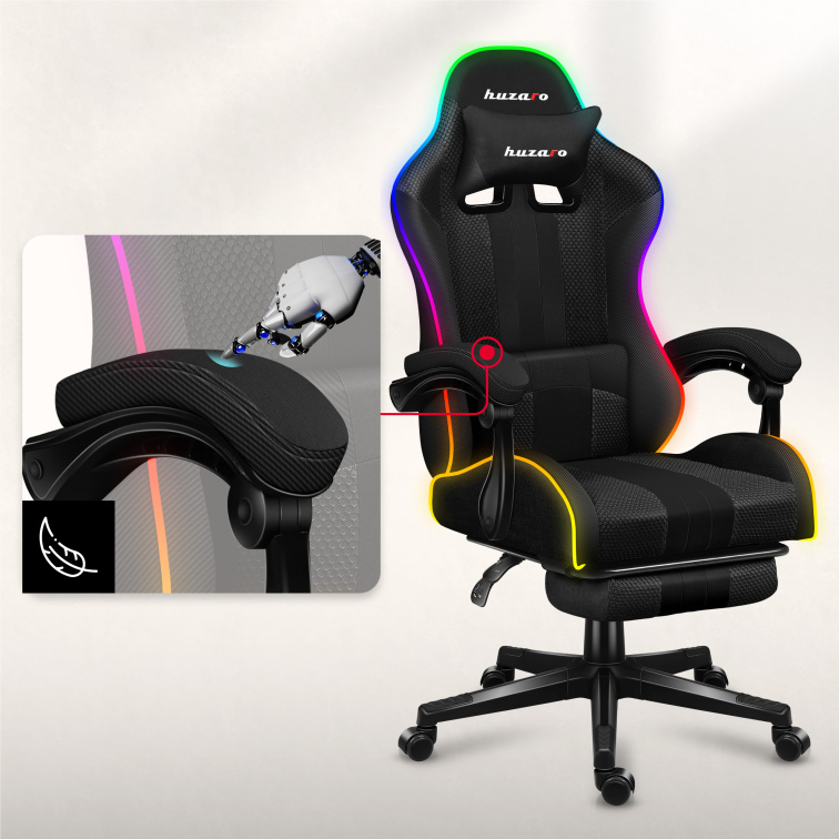 Herná stolička HUZARO Force 4.7 RGB MESH