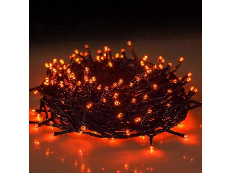 Vianočné svetielka na stromček, Reťaz 100x LED, 8 režimov, ČERVENÉ