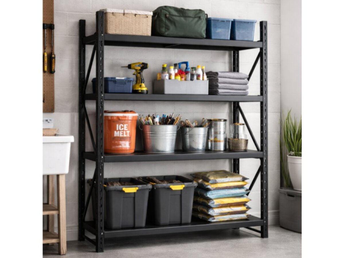 Celokovový regál 200x200x60, 4 police, nosnosť 800 kg