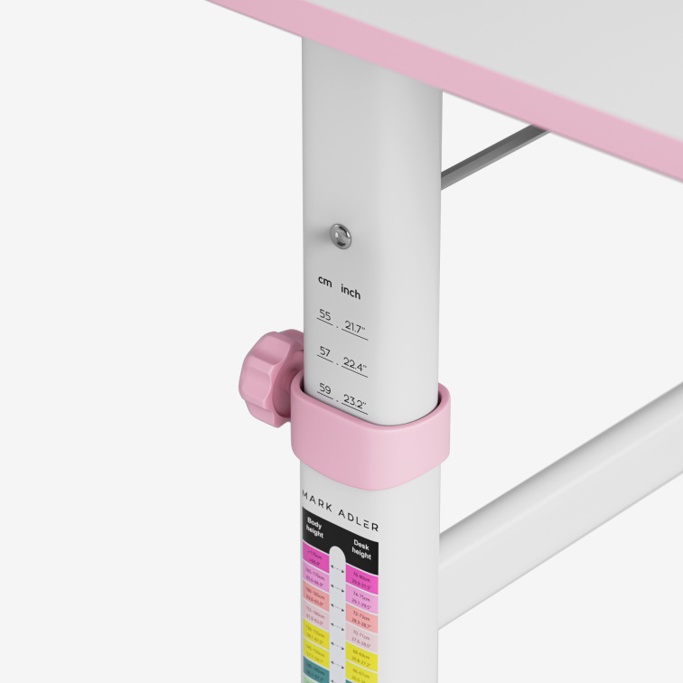 Dětský nastavitelný psací stůl Mark Adler Study 3.7 Růžový/Pink
