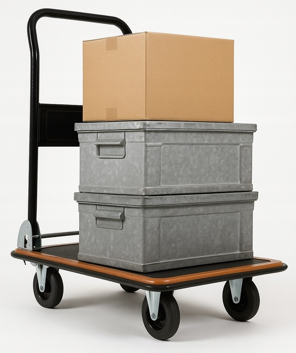 Prepravný plošinový vozík čierny 150 kg