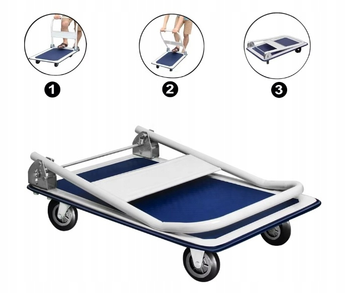 Prepravný plošinový vozík Modrý 150 kg