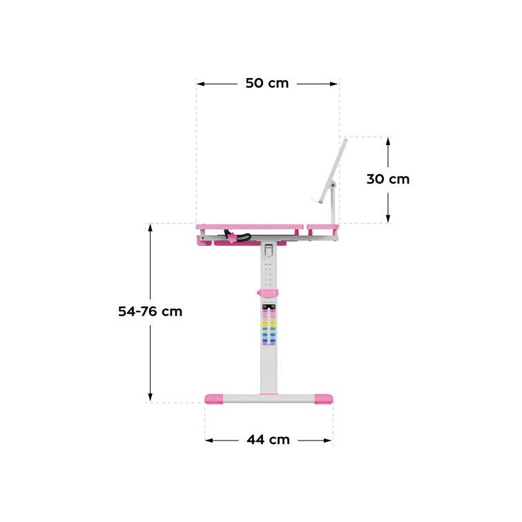Dětský nastavitelný psací stůl Mark Adler Study 3.0 Růžová/Pink