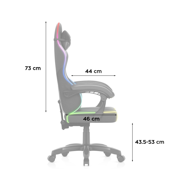 Herná stolička Huzaro Force 2.7 Čierna Velúr RGB