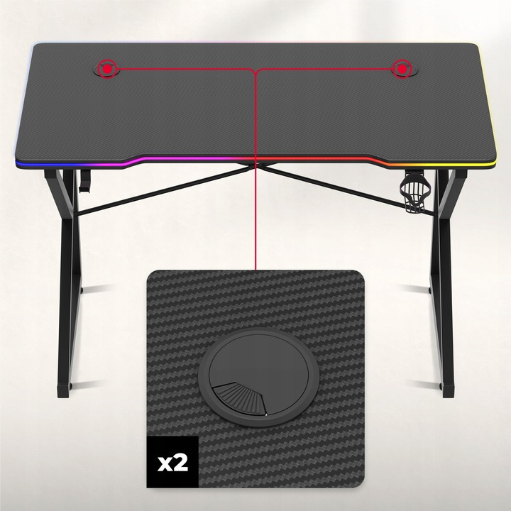 Herný stôl Huzaro Hero 1.7 RGB Black