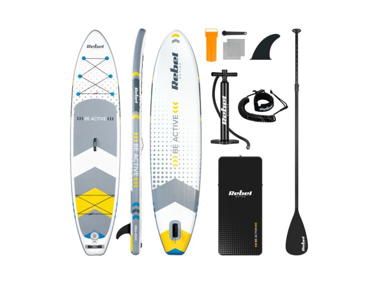 Paddleboard REBEL ACTIVE 350x81x15cm, nafukovací, sada, BIELY