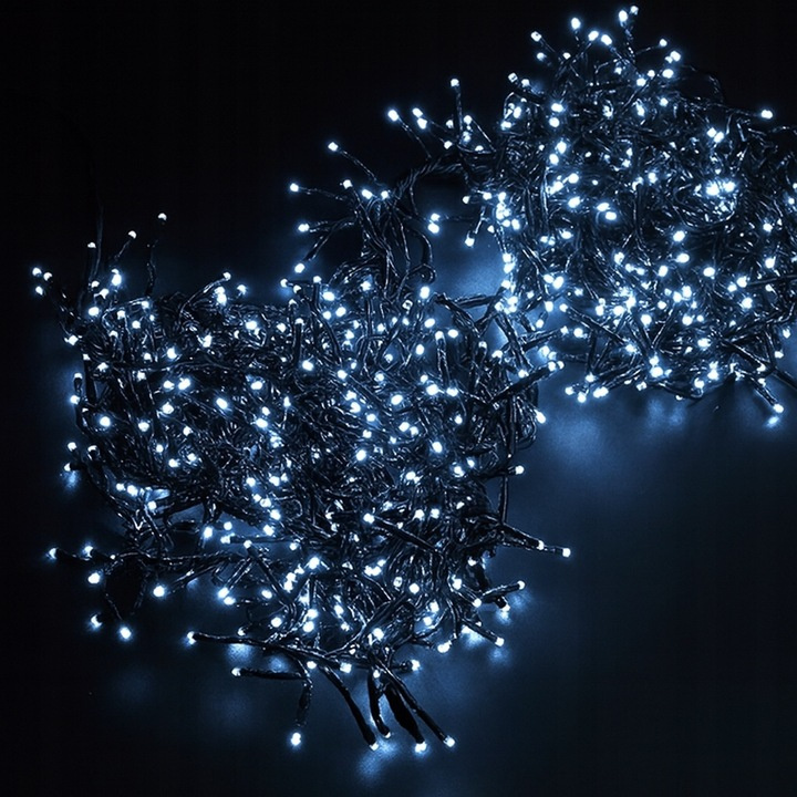 Vianočné svetielka na stromček, Reťaz 500x LED, 8 režimov, STUDENÁ BIELA