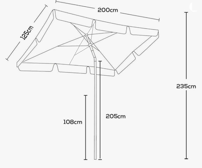 Slnečník Basic 125x200 tmavobéžový