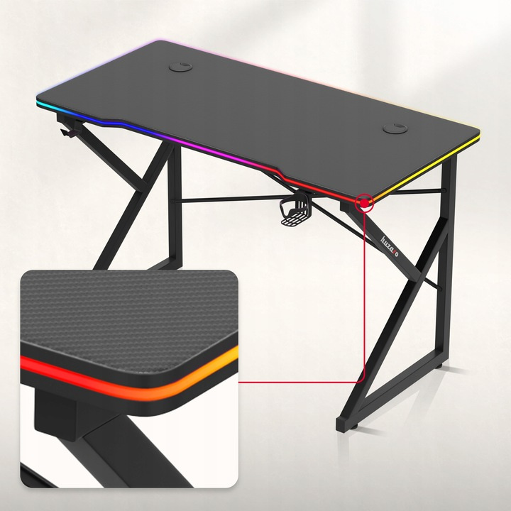Herný stôl Huzaro Hero 1.7 RGB Black