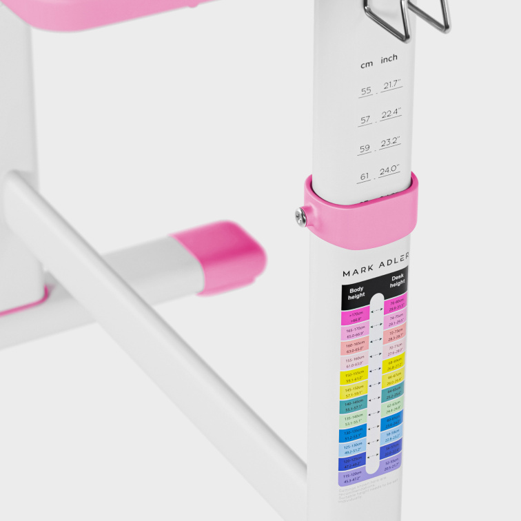 Dětský nastavitelný psací stůl Mark Adler Study 3.0 Růžová/Pink